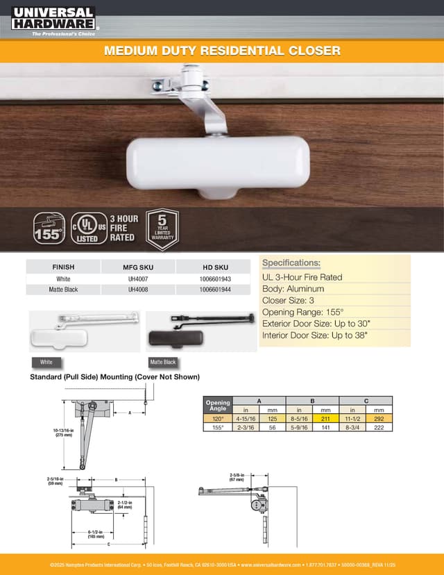 Literature for Medium Duty Residential Closer